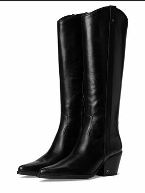 Women’s Black Leather Sam Edelman Wyatt Boots - Size 9